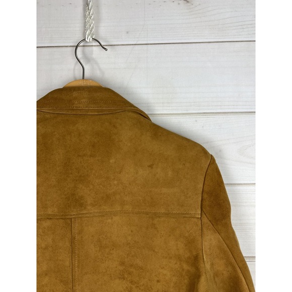 Vintage Startown Jacket Mens 40 Tan Suede Leather Yukon Lined Button Pockets 70s - Picture 9 of 16